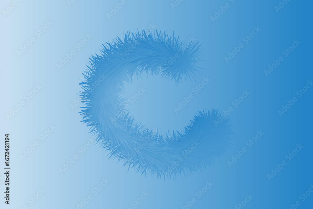 Fototapeta premium Abstract Fluffy Letter C on Blue Gradient