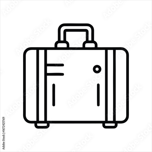 Suitcase Travel Line Art Silhouette Vector Icon