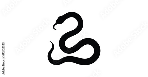 Stylized snake silhouette icon with coiled S-shape and raised head—ideal for nature, danger, transformation, and symbolic design themes