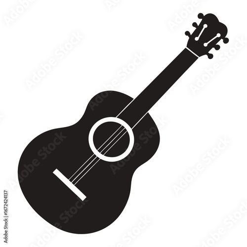 Acoustic Guitar Silhouette Vector