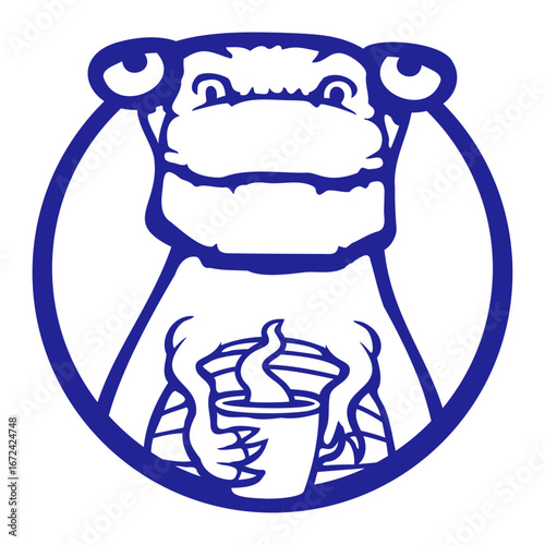 Dino Coffee Drinking Morning Tea Caffeine Awaken Sleepy