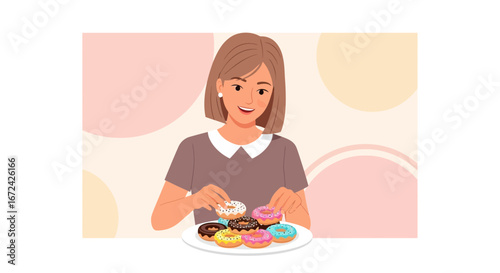 Attractive Person Serving Variety Of Gourmet Donuts On A Plate For A Sweet Treat