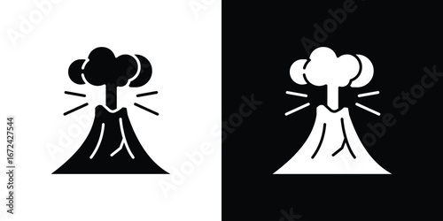 Volcano eruption icon vector Graphic Designs. Suitable for use on web apps,