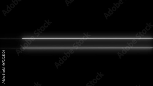 Futuristic Neon Light Bar Overlay Abstract Background Glowing Lines Seamless Loop Dark Minimalist Sci Fi Technology Interface Element