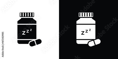 Sleeping pills icon vector Graphic Designs. Suitable for use on web apps,