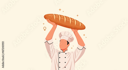 Baker Celebrates Baking Fresh Bread With Joy and Professionalism for Delight