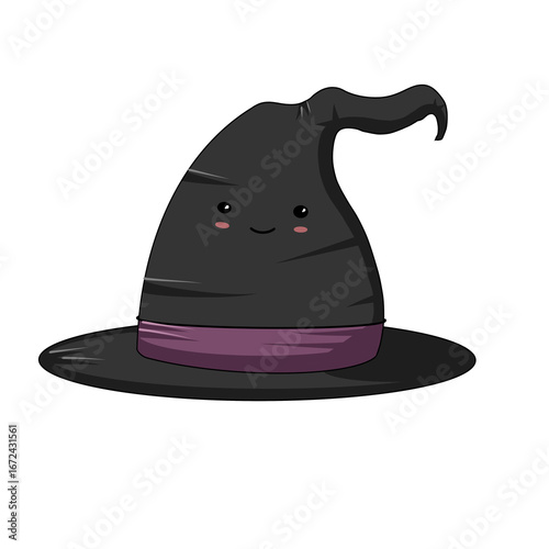 cute halloween witch hat with transparent background