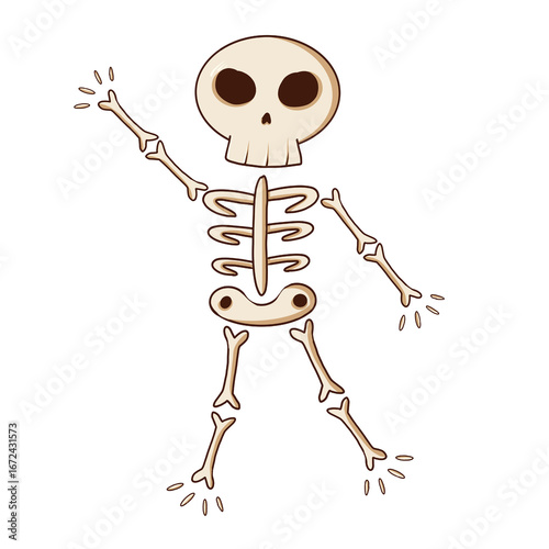 cute halloween skeleton with transparent background