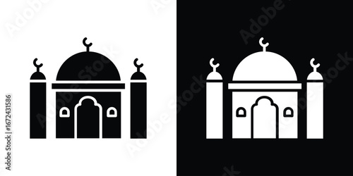 Mosque icon vector Graphic Designs. Suitable for use on web apps,