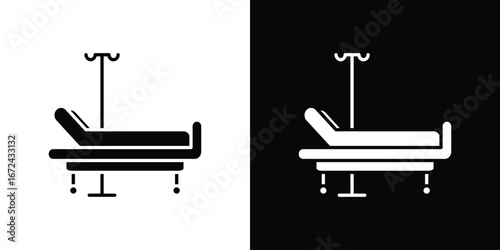 Hospital bed icon vector Graphic Designs. Suitable for use on web apps,