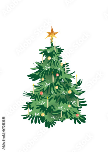 Beautiful and nicely decorated Christmas tree
