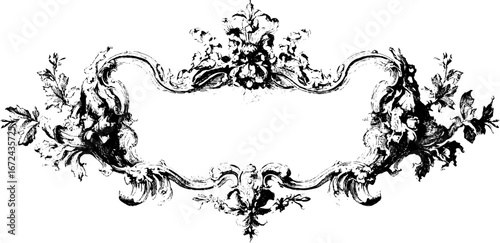 Intricate vintage floral scrollwork frame design for retro projects