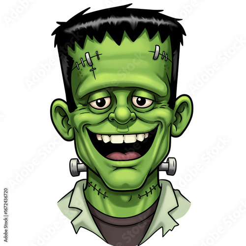 Frankenstein's Monster: A Cartoonish Halloween Illustration