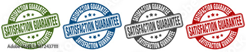 satisfaction guarantee stamp. satisfaction guarantee round stamp set isolated on white background