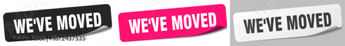 we've moved sticker. we've moved sticker set on white background