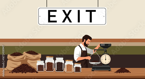 Barista Weighing Coffee Beans For Brewing Process At Coffee Shop Perfect Brew