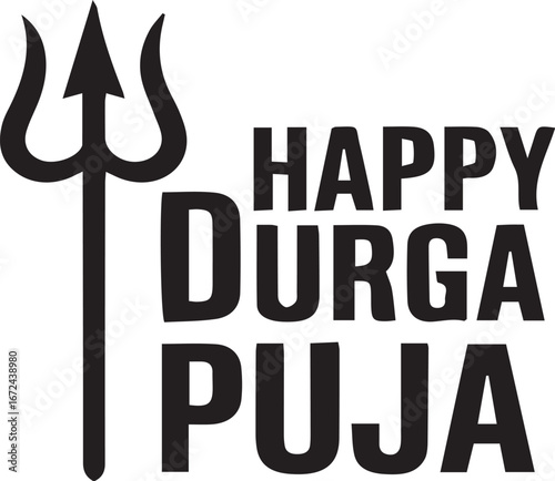 Happy durga puja celebration vector artwork