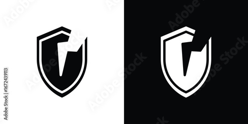 Broken shield icon vector Graphic Designs. Suitable for use on web apps,