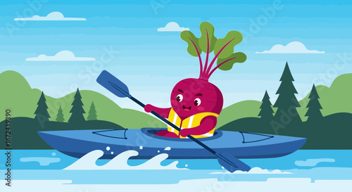 Beetroot Adventurer Kayaking, Enjoying Scenic Views and Water Adventure in Nature