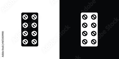 Blister drug pack icon vector Graphic Designs. Suitable for use on web apps,