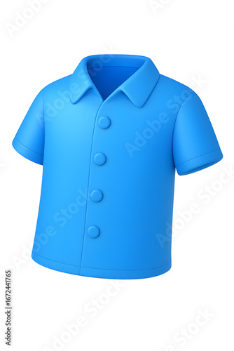 Glossy 3D emoji style shirt icon with smooth gradient shading, bold simple colors, soft highlight lighting, and transparent background, isolated shirt symbol for fashion, apps, UI, and marketing desig