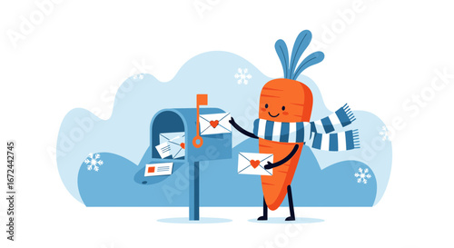 Carrot Delivers Love Letters in a Wintery Scene of Heartfelt Correspondence
