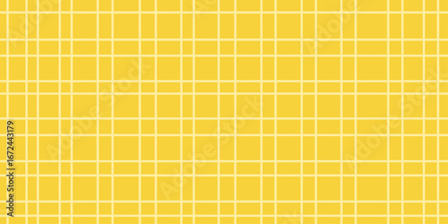 A vibrant, seamless yellow mosaic of geometric squares forms a decorative wall tile pattern.  picnic table cloth seamless background texture. Gingham pattern or vichy check, a common plaid square, art