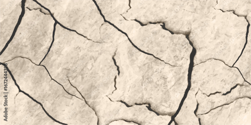 Fototapeta premium Dry, cracked mud and earth texture resembles the rough, drought-stricken bark of a tree in an arid climate