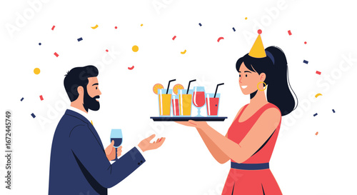Celebration Festivities: A Toast to Joyful Moments with Cocktails and Confetti