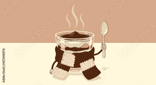 Charming Dessert Illustration Of Cozy Dessert, Delicious Treat, Animated, And Enjoying Dessert Vibe