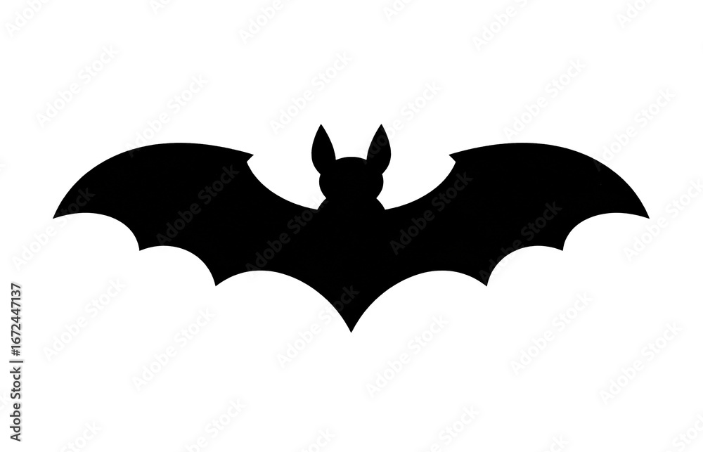 Fototapeta premium Schwarze Fledermaus Silhouette – Isoliertes Icon für Halloween oder Des
