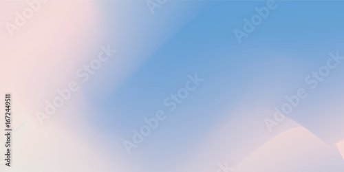 Abstract cirrus clouds. Light blue, pink color vector banner. Pastel gradient sky pattern. Blurred light fuzz colorful gradient background. Pastel smooth mesh shapes. Vector soft horizontal backdrop
