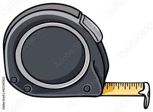 Cartoon Style Measuring Tape Illustration Handyman Tool