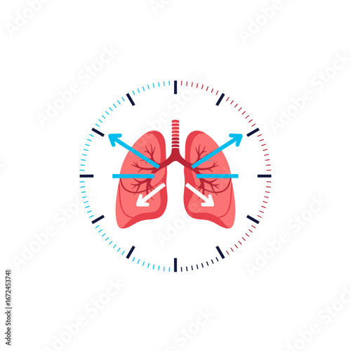 Understanding lung function and respiratory health through a creative clock illustration