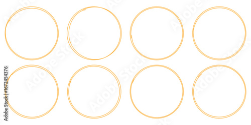 Set of doodle ellipses. Hand-drawn marker emphasis elements. scribble style. Rough crayon circles. eps  10
