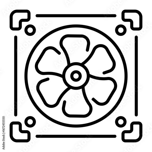 An outline style icon showing air vent