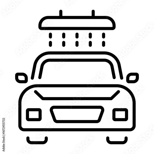 A linear style icon representing car wash