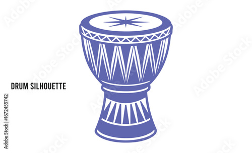 African drum silhouette, African drum Silhouette flat style traditional percussion vector Illustration, cultural instrument graphic