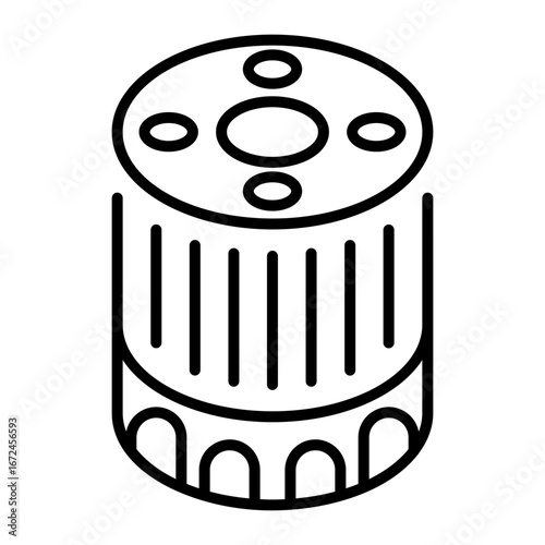 A linear style icon representing oil filter