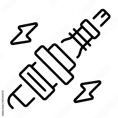 An outline style icon showing spark plug