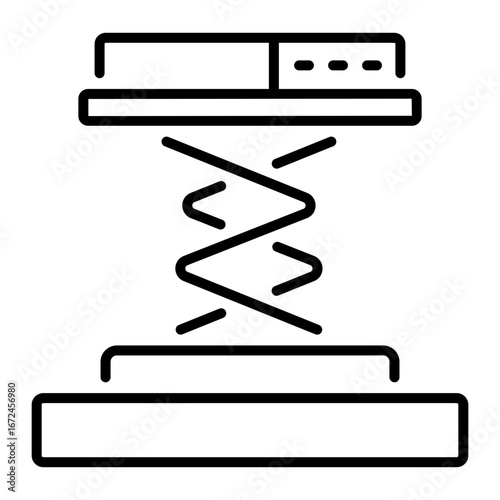 An outline style icon showing pneumatic lift