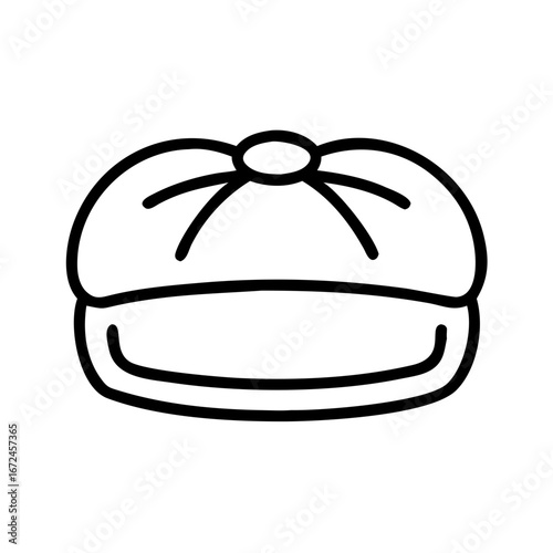 Line art representation of a pouf furniture icon  