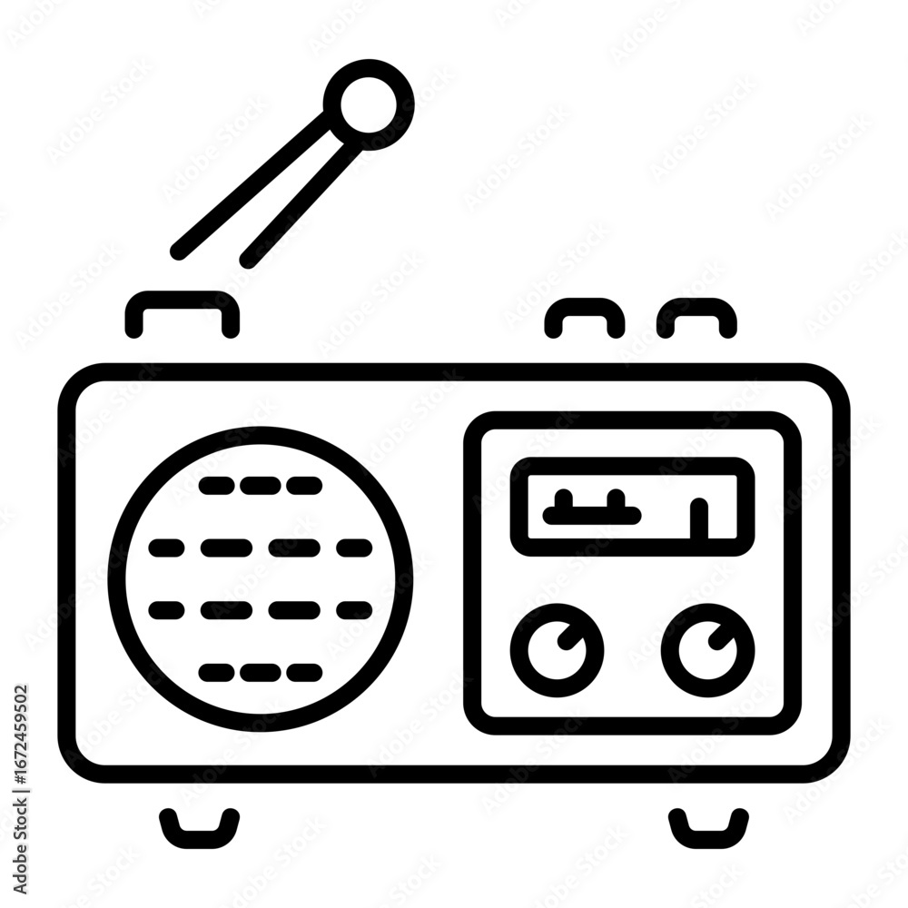 Fototapeta premium A linear style icon representing broadcast radio