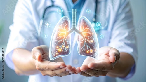 Human lungs anatomy illustration