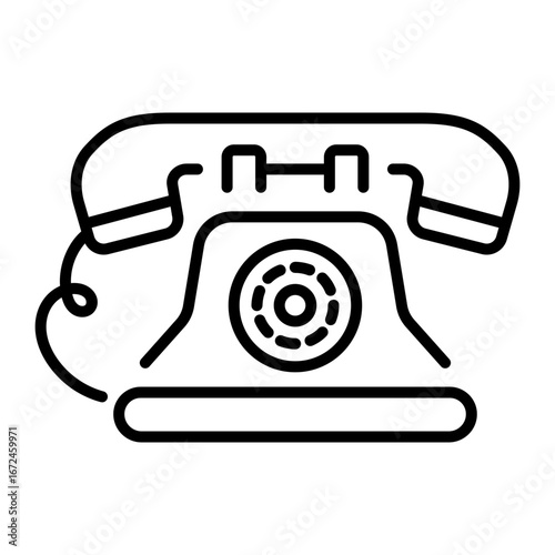A line style icon showing desk phone