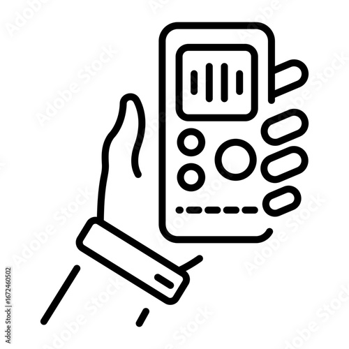 A line style icon showing voice recorder
