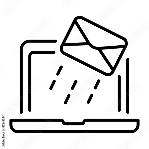 A linear style icon representing email send