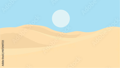 Desert landscape. Illustration of a desert landscape. Desert dunes. Vector illustration.	
