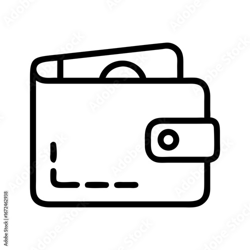 Icon of a wallet in minimalist line design for financial concepts  