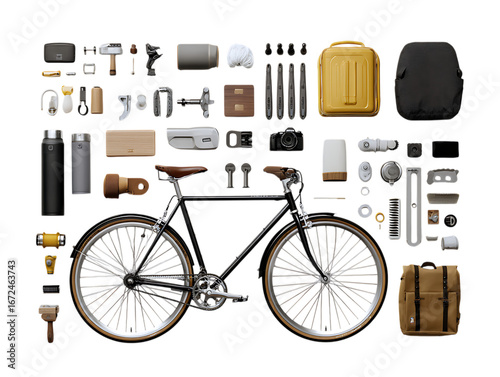 Bicycle accessories compact practical set